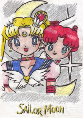 Etenral Sailor Moon and Chibi Chibi