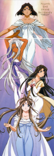 Poerth, Urd, Skuld and Belldandy