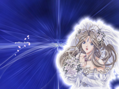 Belldandy Angel Feathers Goddess Bride Wallpaper