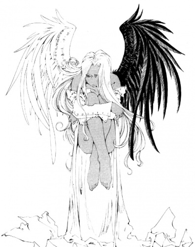 Urd's Black and White Goddess Wings